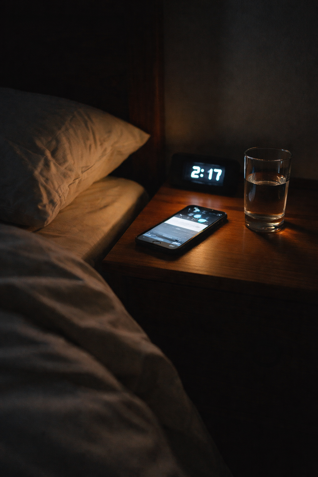 Phone notification lighting up bedroom at night